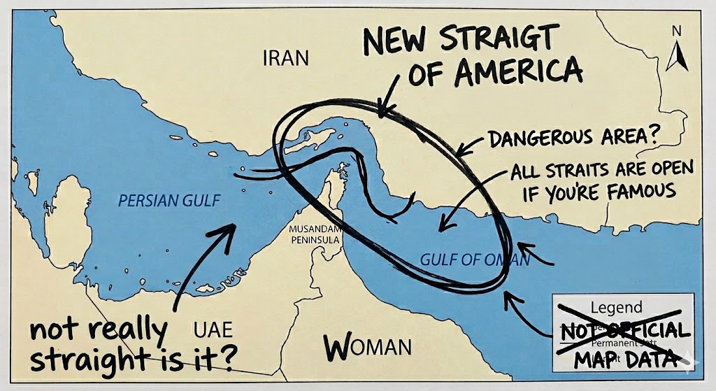 Map of the Strait of Hormuz